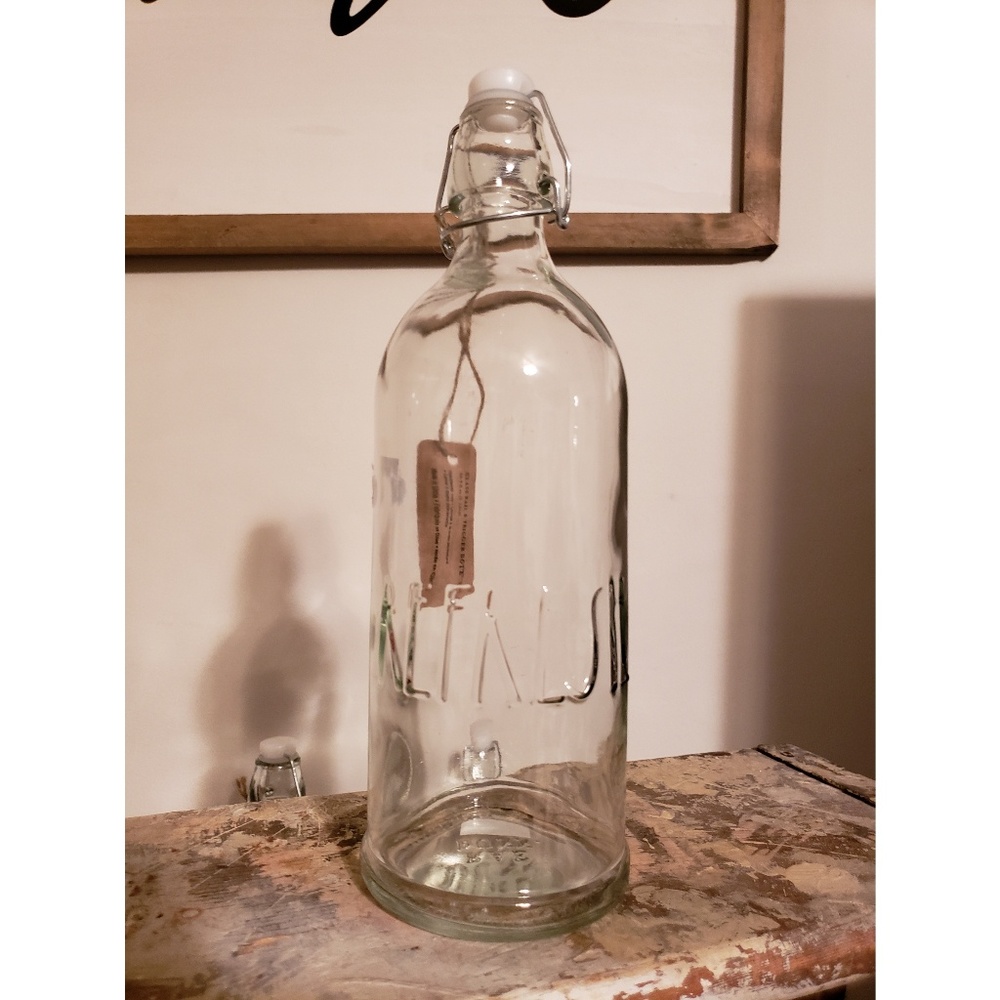 Rae Dunn Glass Bottle: REFRESH